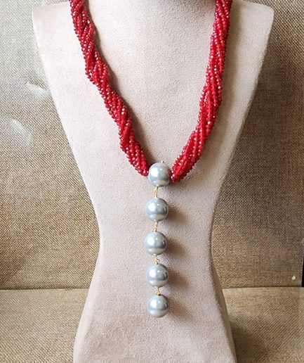 Twisted Red Moonlight Necklace