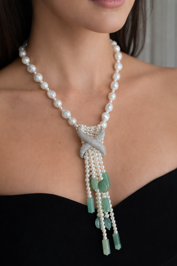 Emerald Pearl Cascade, styled